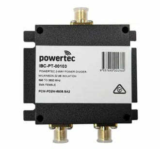 Powertec RF Power Divider 2-Way, 698-3800MHz, SMA Female, Wilkinson, 22dB isolation